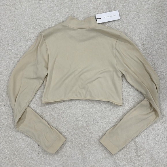 NWT - DYNAMITE - Seamless Underbust Crop Top - Cream/Birch (size small) - Picture 8 of 9